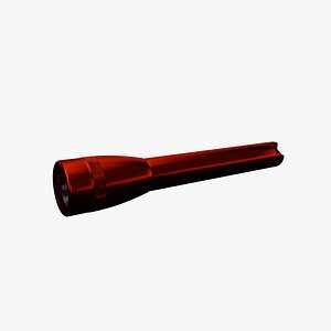 Red Flashlight 3D model