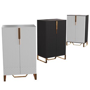 Homary-Aro WhiteBlack Shoe Storage 24 Pairs Shoes Cabinet in Gold