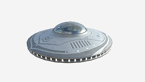 Alien Spaceship UFO B01 Steel - Sci Fi Spacecraft Design 3D model