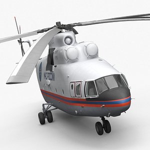 Russian EMERCOM Helicopter Mi-26 Rigged for Cinema 4D