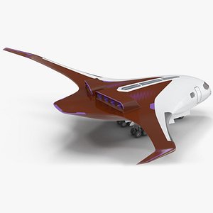 Ecological Aircraft Blended-Wing Body Rigged for Cinema 4D