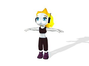 3d obj girl character