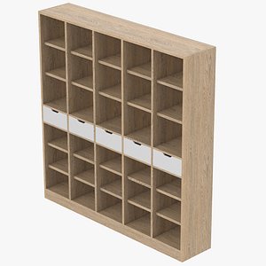 Wooden Shalves PBR 3D model