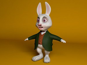 white rabbit cartoon c4d