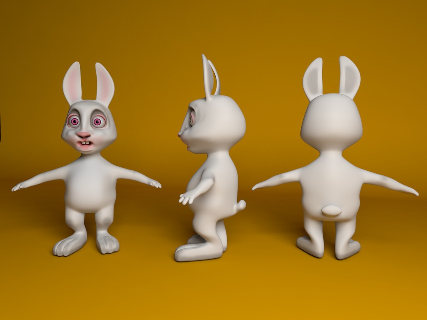 White Rabbit Cartoon C4d