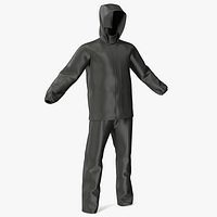 Unisex Black Rain Suit