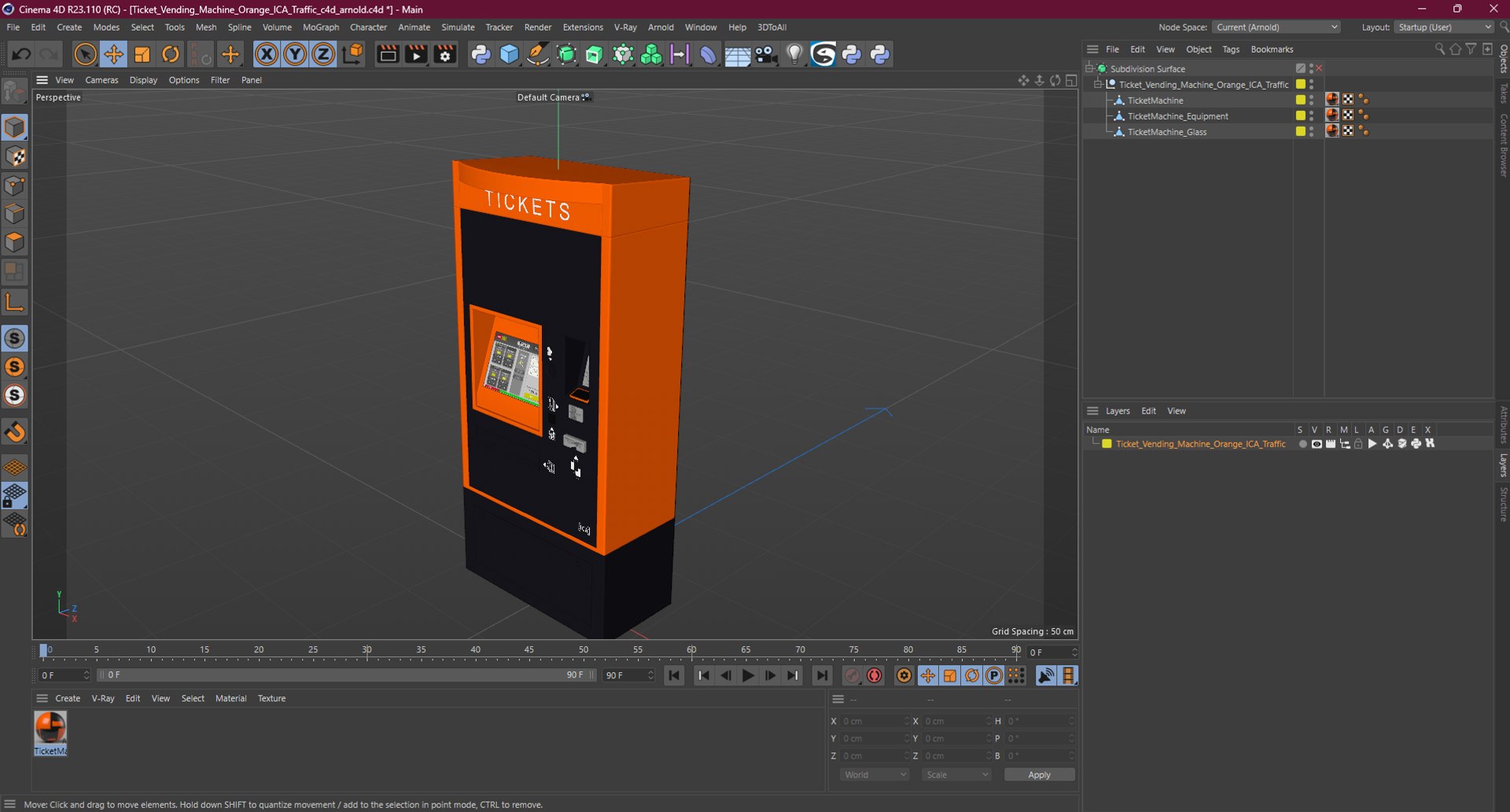 3D Ticket Vending Machine Orange ICA Traffic Model - TurboSquid 2268151