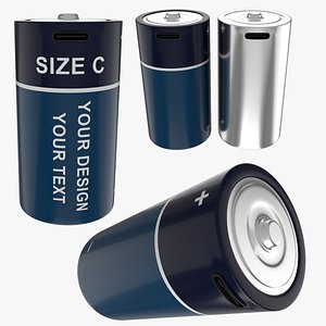 C Battery Cell with Type C USB 3D model