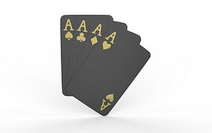 3D model Black Playing Cards 3D model