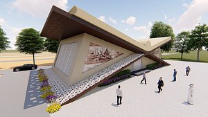 Contemporary Mosque DesignQuran Rail 3D