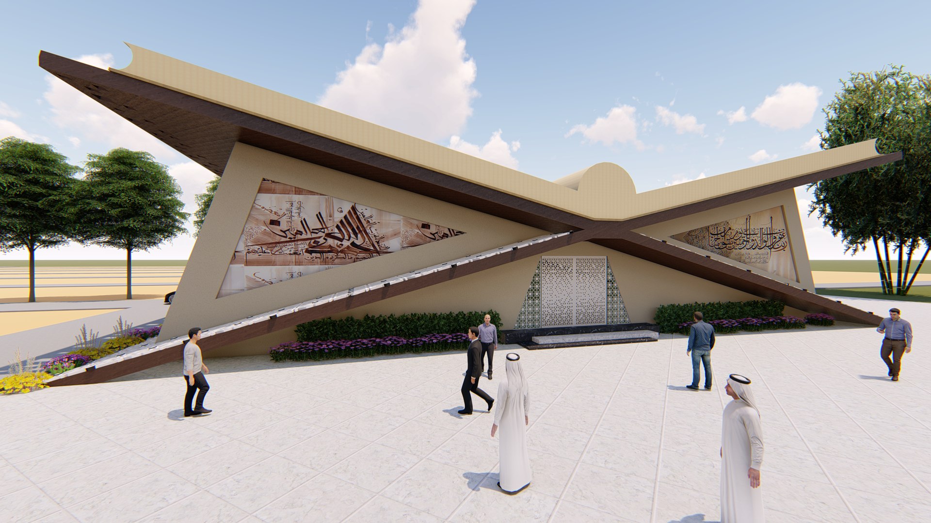 Contemporary Mosque DesignQuran Rail 3D - TurboSquid 1864308