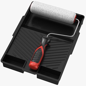 Detailed Drip Tray With Paint Roller
