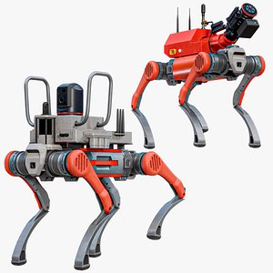 Unmanned Firefighters Robots Unitree B2 Package PBR