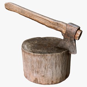 scanned ax stump 3D model