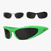 Balenciaga Reverse Xpander Rectangular Sunglasses