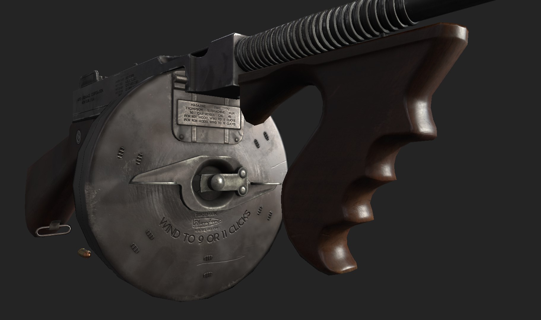 Thompson M1921 Submachine Gun 3d Model Turbosquid 2277500 3377