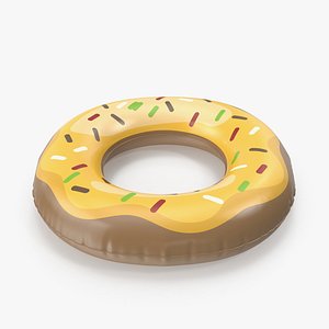 3D Donut Pool Float with Yellow Topping