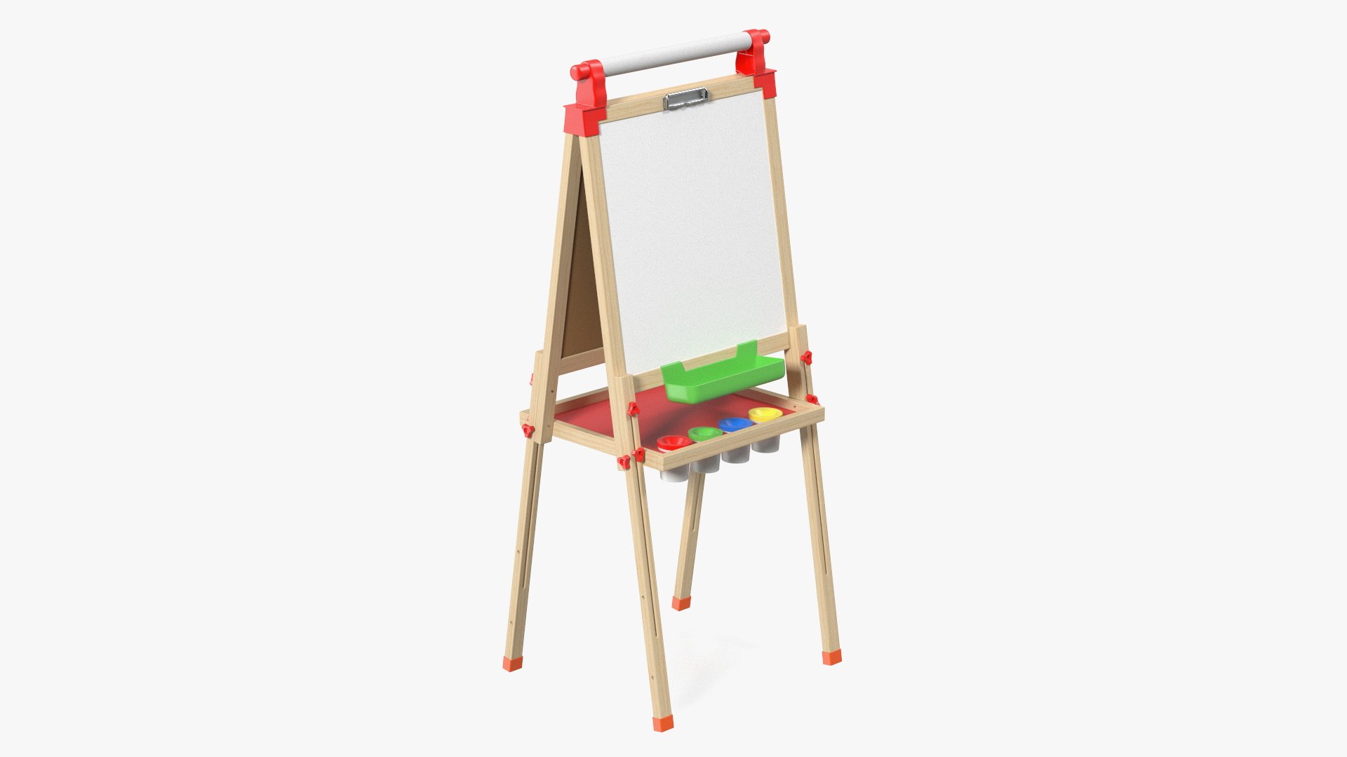 Kids Wooden Whiteboard 50 Inches Clean 3D model preview