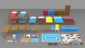 Simple house interiors  pack 3D