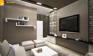 contemporary living room 3D model