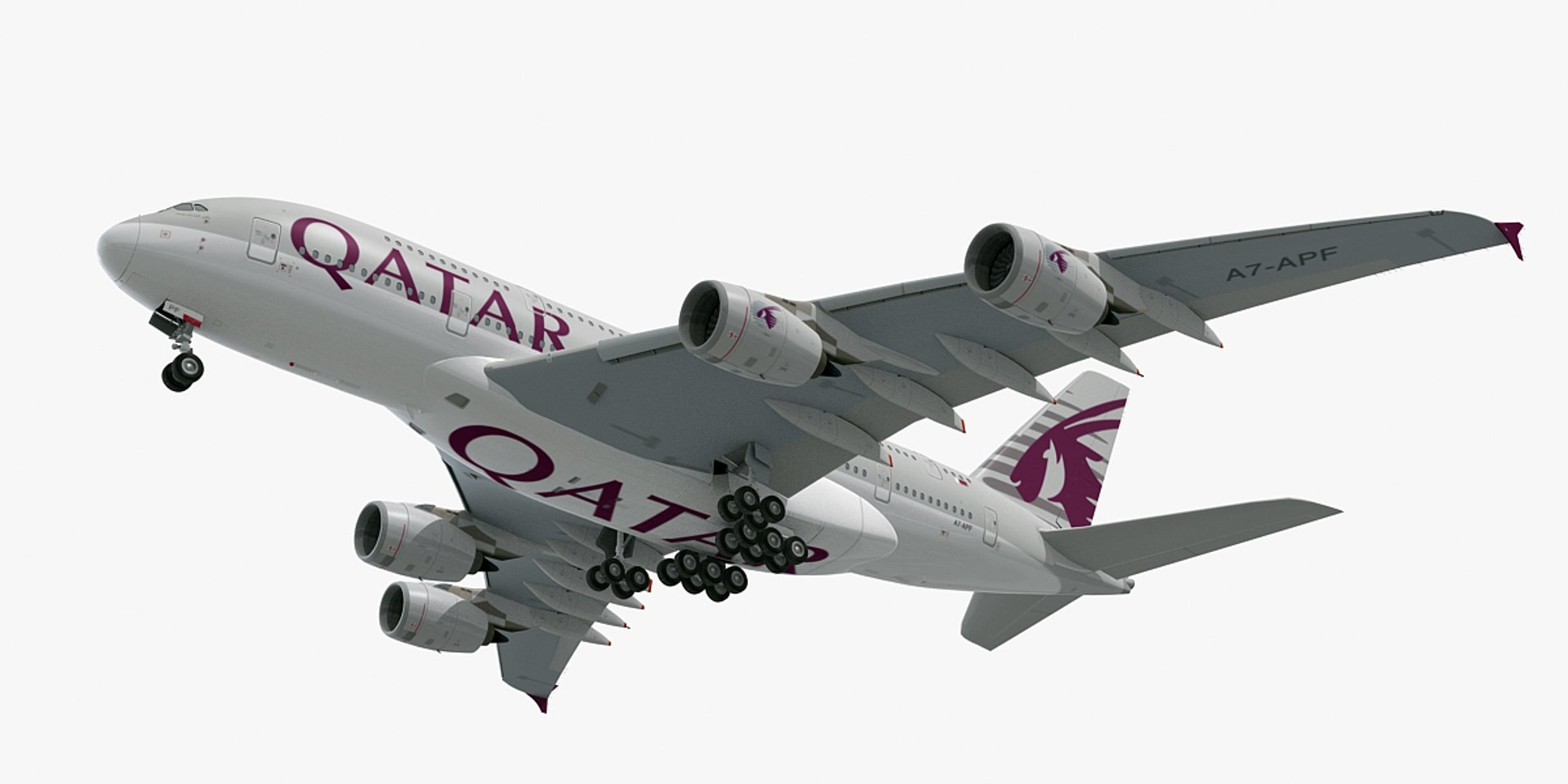 Qatar Airways Airbus A380 モデル Qatar Airways Airbus A380 Airplane Model (1/160 Scale