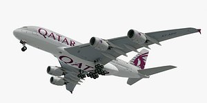 3D airbus a380 qatar airways