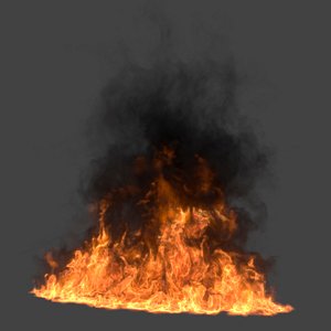 Burning Oil Fire VDB Animated for Blender 3D