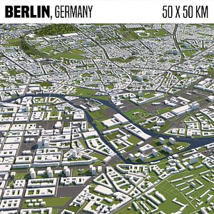 Berlin 50x50km 3D City Map