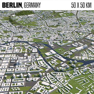 Berlin 50x50km 3D City Map