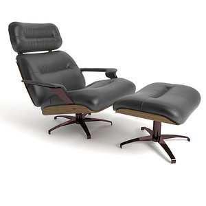 pivoting armchair ottoman 3D model