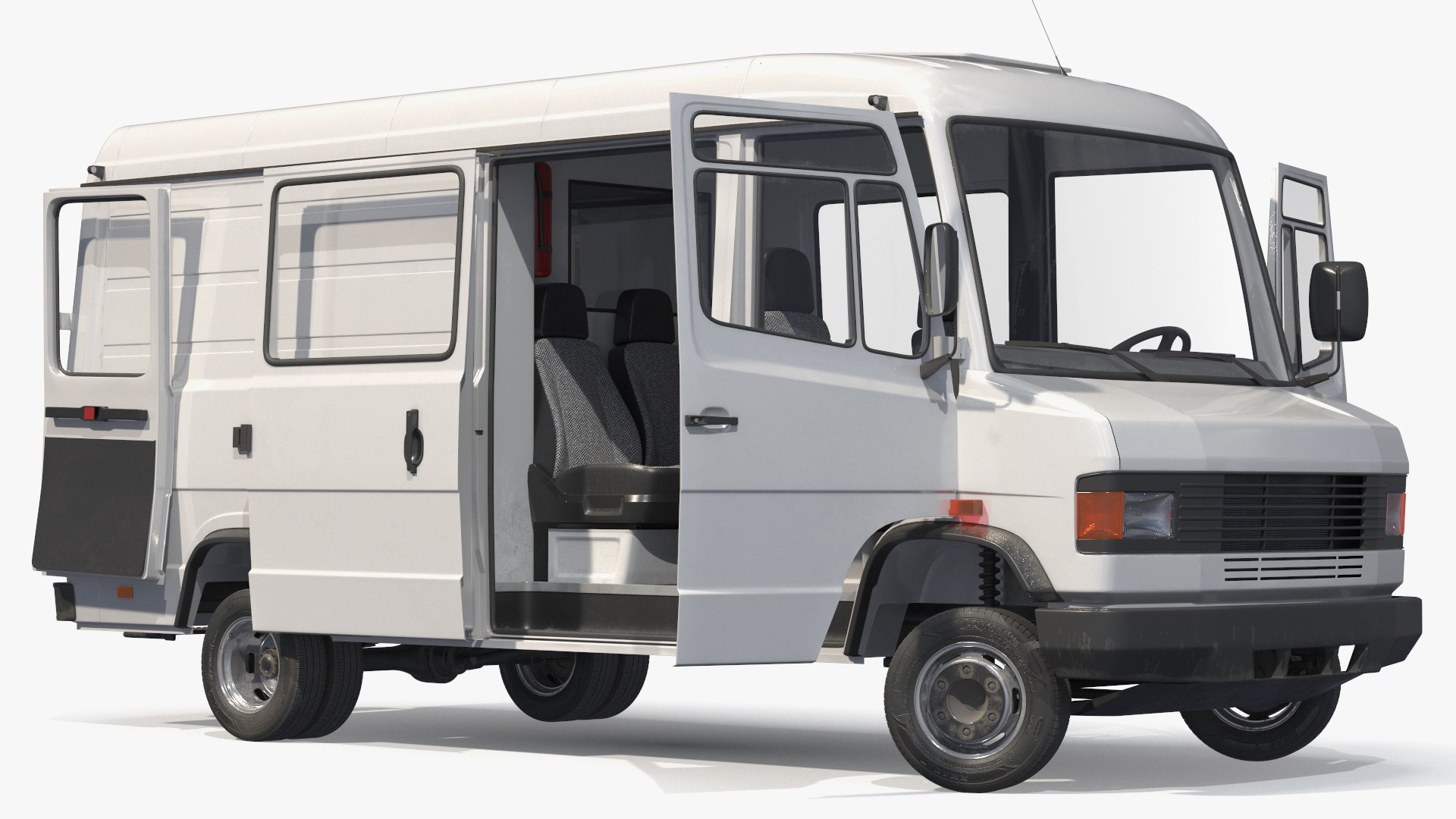Multi Purpose Commercial Transport Van White Rigged 3D model preview