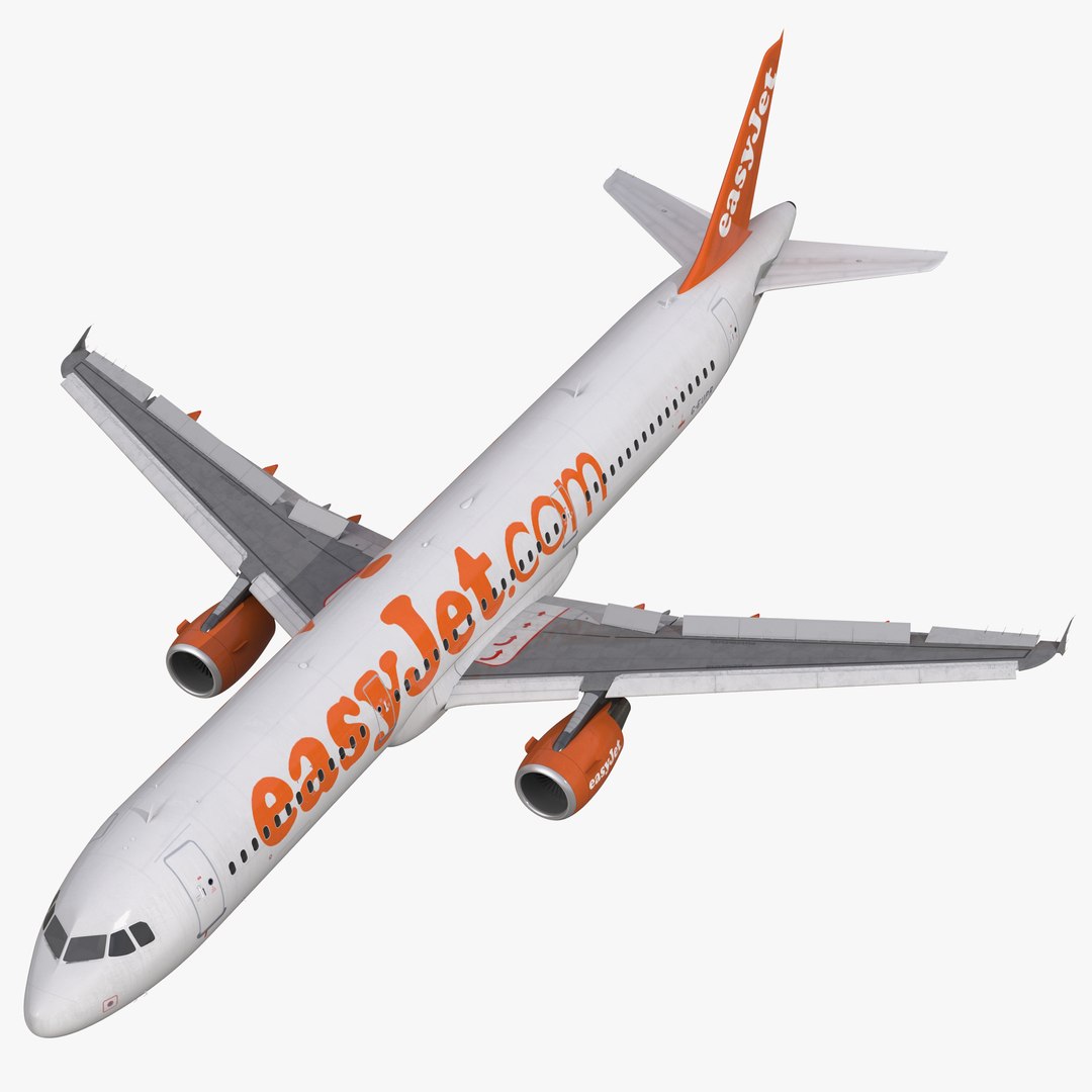 Airbus A321 EasyJet Rigged 3D Model 3D model preview