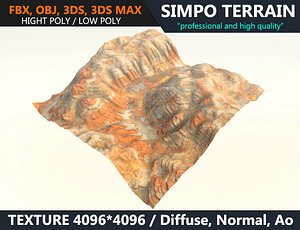 3D model desert terrain