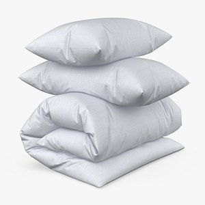 3D Bed Linen Set 2v PBR model