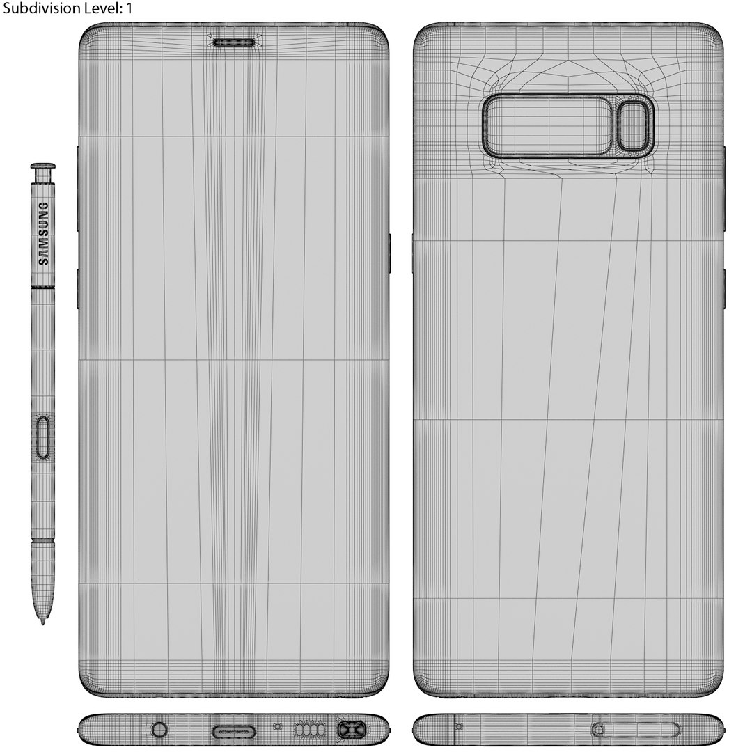 Realistic samsung galaxy note8 3D - TurboSquid 1197583