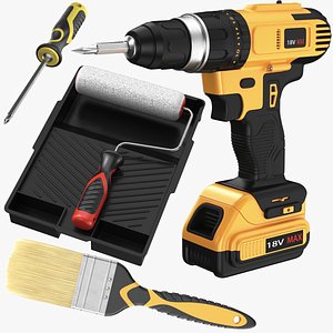 Detailed Four Hand Tools Collection