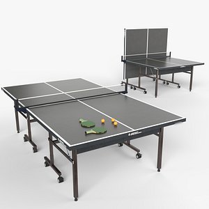 Black Tennis Table Ping Pong  rackets  and ball 3D model