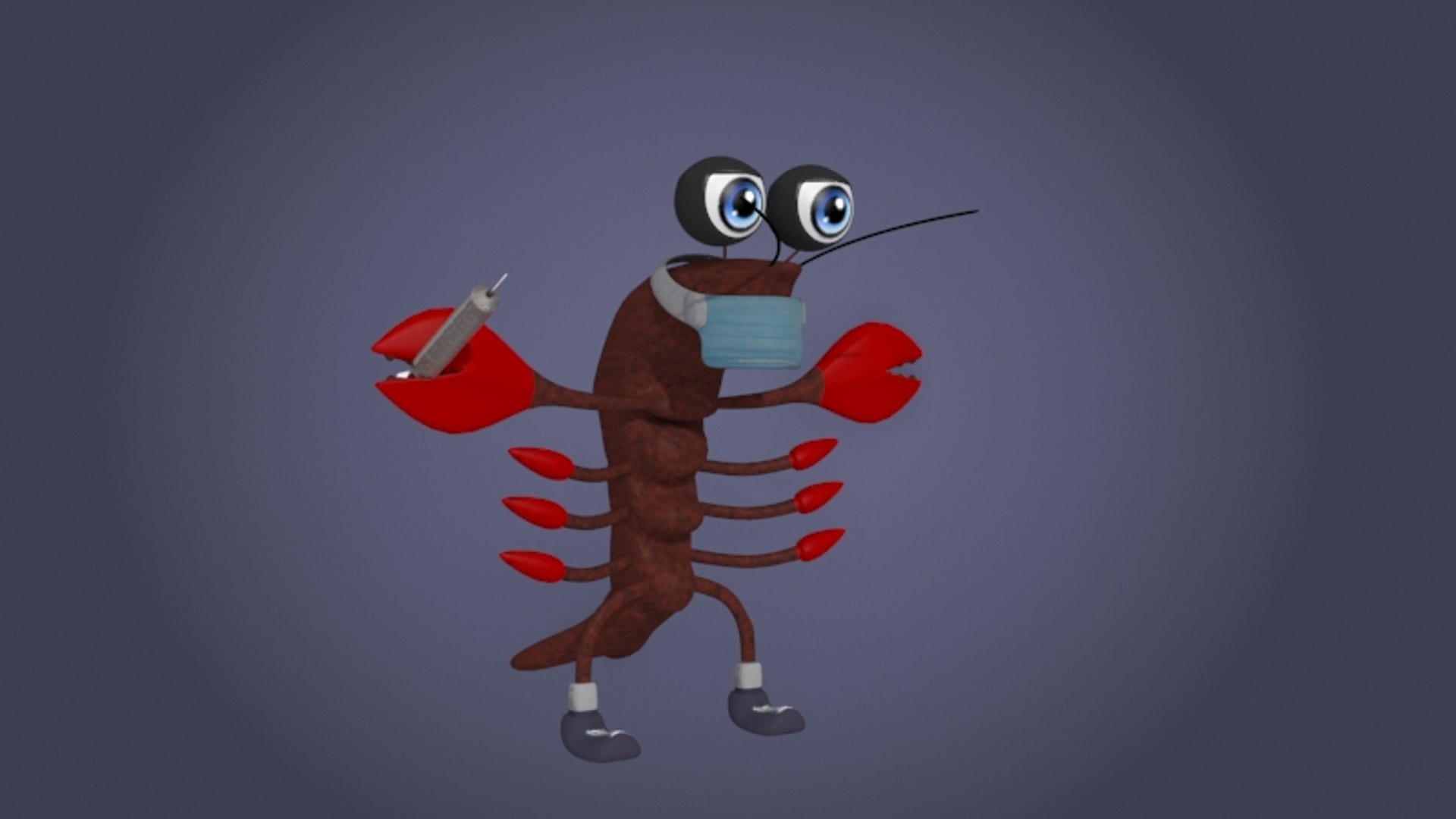 Cartoon crayfish doctor model - TurboSquid 1534801