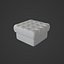 White Leather Tufted ottoman 1 3D