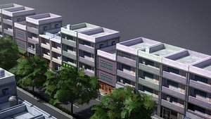 Suburbs Street 001 3D