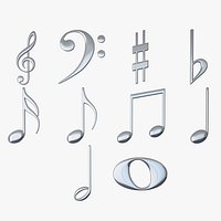 Silver Musical Notes