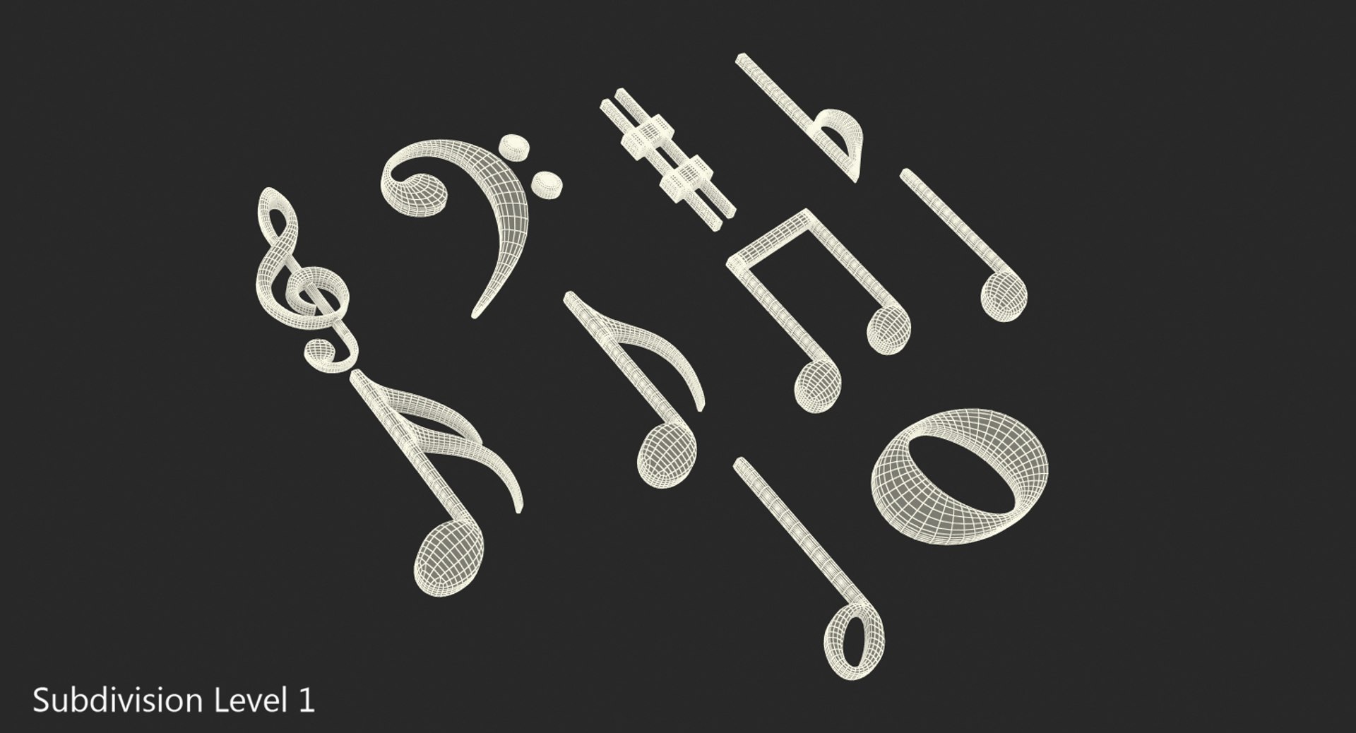 3D Model Silver Musical Notes - TurboSquid 1438135
