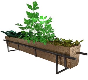 bronze herb planter