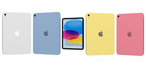 3D Apple iPad 2025 All Colors Low Poly model
