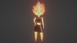 Ember Lumen Pixar Elemental Rigged Animation and Game Ready