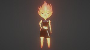 Ember Lumen Pixar Elemental Rigged Animation and Game Ready