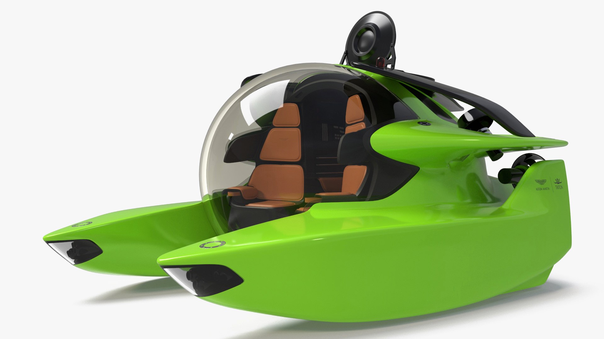 Aston Martin Luxurious Personal Submarine Rigged Green 3D model preview