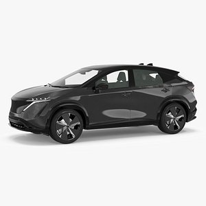 Concept Black Electric SUV Lights On