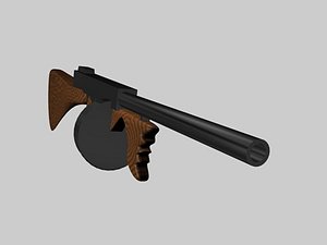 3d tommy machine gun model