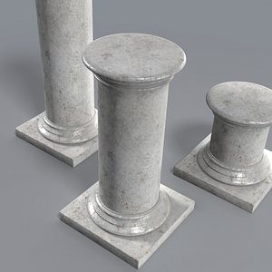 3d pedestals support statue model